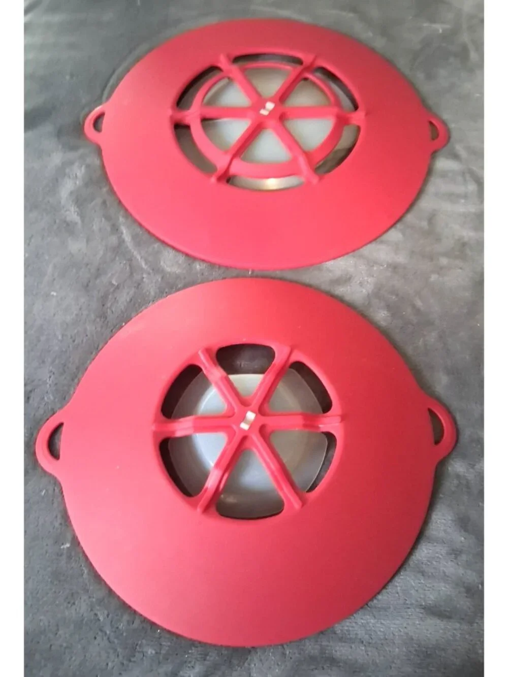 Pampered Chef Boil-Over No More Stops Boiling RED Large 2 pack 11